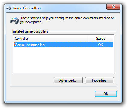 manual:game controllers windows 7